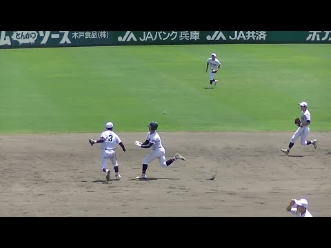 【高校野球】走塁妨害と判定された問題のシーン【2024夏兵庫大会】