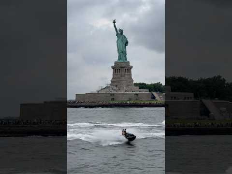 Spectacular view of the Statue of Liberty on Liberty Island in New York! #statueofliberty #travel