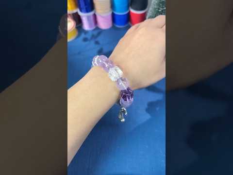 Lavender amethyst hand string.#diy #handmade #crystal #beadedjewelry #bracelet