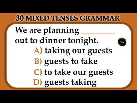 30 Grammar Tenses Quiz | Verbs in English Grammar | English Practice Test | No.1 Quality English