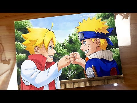 Drawing Boruto and Naruto