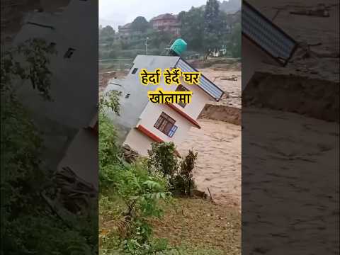 हेर्दा हेर्दै घर ढल्यो ! #shorts #video #flood