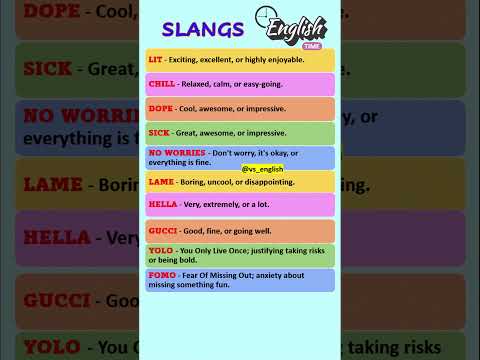 Slang English Words That Will Surprise You! Informal English Words #slang #slangs #shorts VS ENGLISH