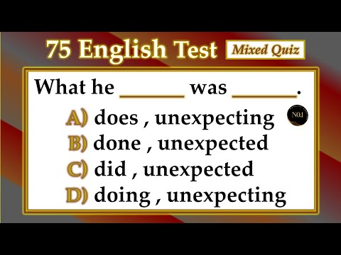 75 test - English Mixed Quiz | English Grammar - All Tenses Quiz in English | No.1 Quality English