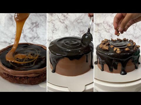 Simple Chocolate Cake | Chocolate Ganache Drip Cake | Easy Chocolate Cake Decorating Tutorial