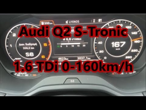 2017 AUDI Q2 1.6 TDI S-Tronic 0-160 km/h Acceleration Test | PeriTroxon.gr