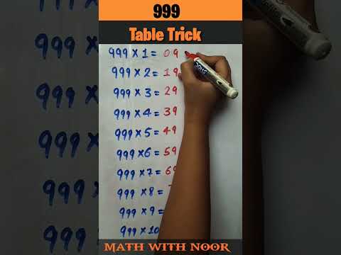 Table Trick of 999 #short #shorts #math #youtube