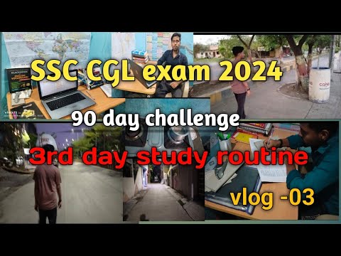 SSC CGL 90 day challenge ! target ssc 2024 ! full study vlog