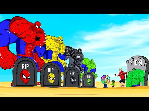 Rescue ALL SPIDERMAN COLORS Family & HULK, SUPERMAN : Returning From The Dead SECRET - FUNNY