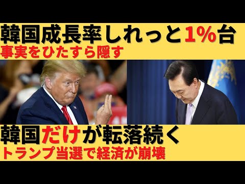 【ゆっくり解説】韓国成長率シレっと下方修正、トランプ当選で韓国だけ崩壊するｗ