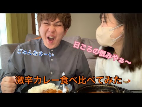 【初投稿!!!】激辛カレー食べ比べてみた！！！🍛#新婚夫婦