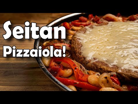 Seitan Pizzaiola:  Plant Based "Steak" in the style of PIZZA!