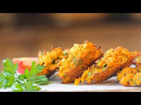 Baked Pakora Indian Vegan Food (healthy alternative to the deep fried version)