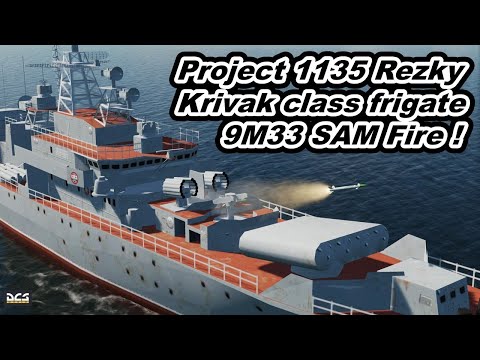 DCS World Russian NAVY Project 1135 Krivak class frigate Rezky 9m33 SA-N-4 Gecko SAM Fire ! Sinking