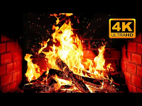 🔥 Cozy Fireplace 4K (12 HOURS). Fireplace with Crackling Fire Sounds. Fireplace Ambience