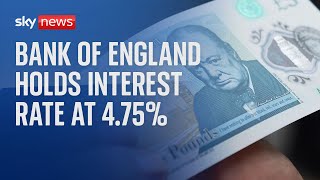 Bank of England holds interest rate at 4.75% after November inflation rise