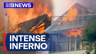 Major fire injures three and destroys homes in Brisbane | 9 News Australia