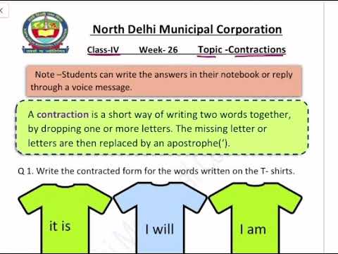 Class 4 English | Contractions | week 26 | FirstStep | worksheet Solution l 17.12.20