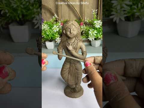 DIY clay how to make Shri Krishna idol #shorts