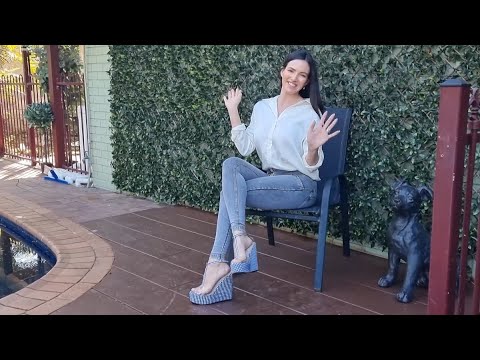 Amanda Unboxes Black White Fashion Wedges With Clear Upper And 6 Inch High Heel