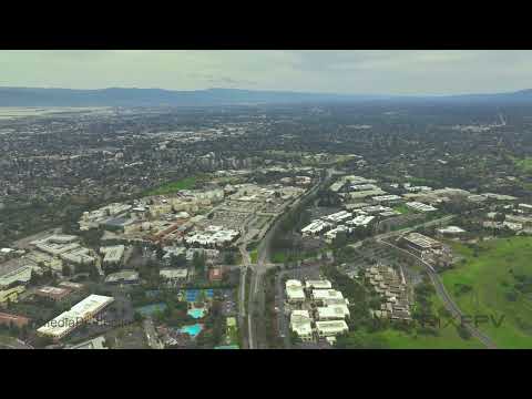 Mountain View Area with Stanford Dish, California v1.0 | 4K HDR | Drone | Royalty Free