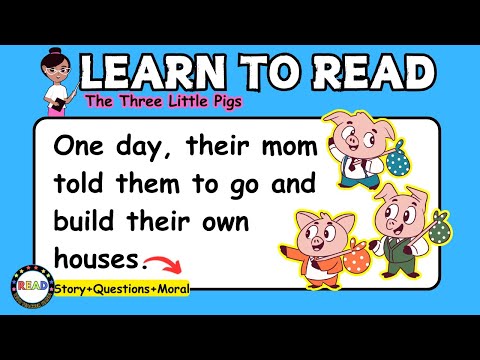 Three Little Pigs |Learn To Read| Moral Story |Reading Practice For Kids #learntoread #moralstory