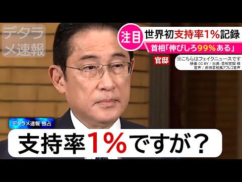 支持率1%に達した岸田首相のアフレコ【フェイクニュース】