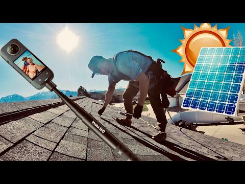 Work Vlog- SOLAR PANEL INSTALL  - Filmed With Insta 360