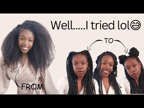 Struggling To Do My Own Box-Braids | Protective Style on Natural Hair