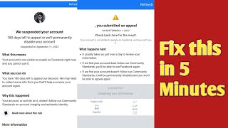 We Suspended Your Facebook account 180 Days left to Appeal Disable your account ||Problem slove⚠️||