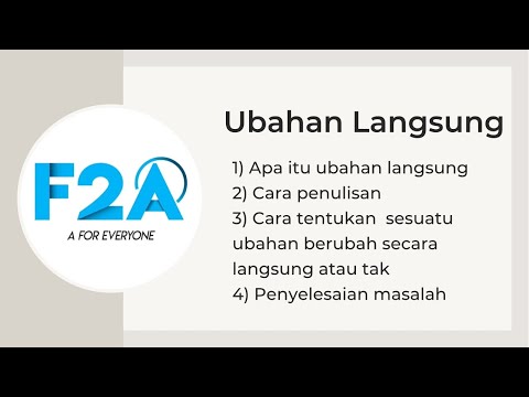 Ubahan Langsung - Penerangan Terperinci + Latihan Buku Teks