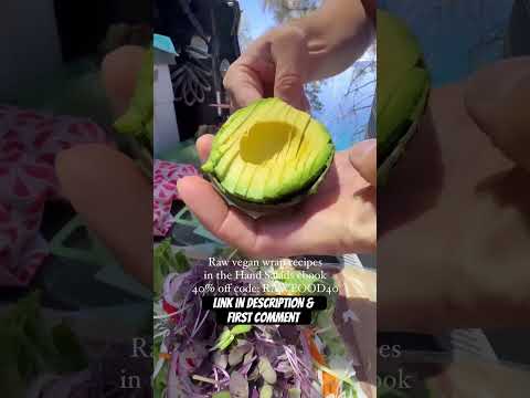 Making raw vegan wraps roadside at Lake Tahoe on our road trip!