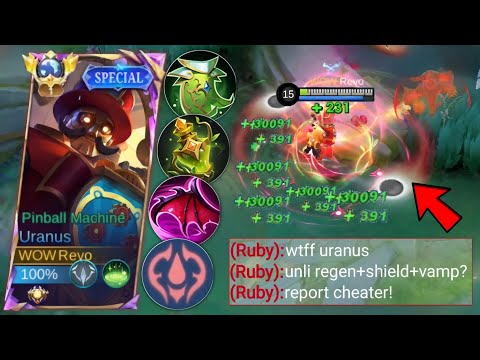 TOP GLOBAL URANUS UNLIMITED REGEN-SHIELD AND VAMP HACK!!😱 - Mobile Legends