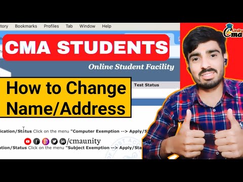 How to Change Name/Address in Your CMA Registration ||Professional Ankit||