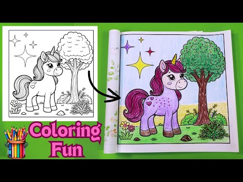 Beautiful Unicorn | Cute Coloring Page | Coloring Fun For Kids  #coloringforkids  #coloringfun