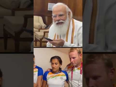 modi Ji talk to India womens hockey team . girls performance is best. #narendramodi #viral