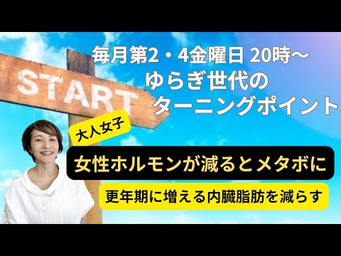 テーマ「女性ホルモンが減ると内臓脂肪が増える。メタボチェック」ゆらぎ世代のターニングポイント  パーソナリティー：yuri　2024/12/12放送