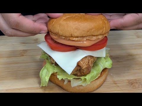 Crispy Chicken Burger & Crispy Potato Wedges ASMR Cooking | #indianasmrworld #streetfood #food #asmr