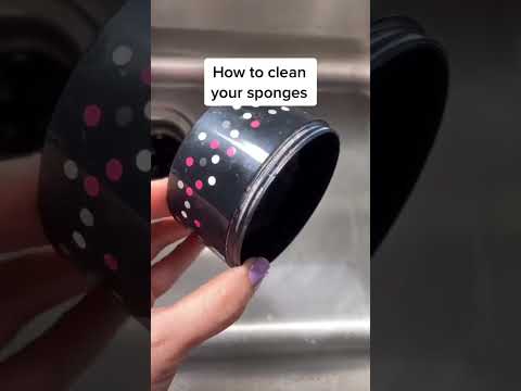 Easy way to clean makeup sponges