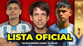 🇦🇷 LISTA de la SELECCIÓN ARGENTINA para el SUDAMERICANO SUB20