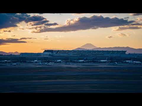 【タイムラプス】羽田空港第1ターミナル 展望デッキからの夜景