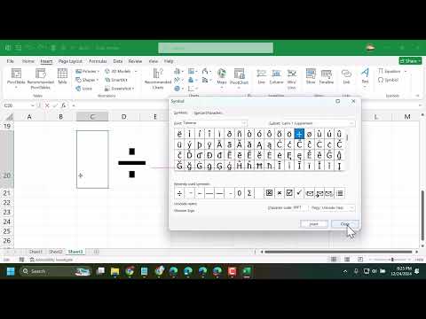 How to Show or Insert Division Symbol in Cell in Excel