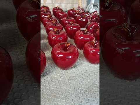 Handmade glass ornaments for decor glass apple #glassware #glassart #artcraft #productionline