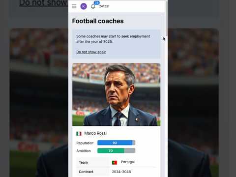 There will be coach features in the next update for this football simulator.