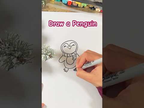 How to Draw a Penguin #kidsart #kidslearning