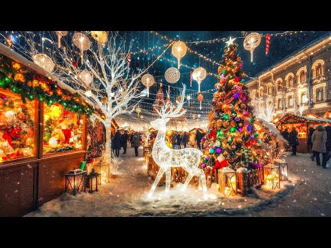 Christmas Music Ambience 🎄 Instrumental Christmas Music and Crackling Fireplace 🎁Calm, Relax, Study