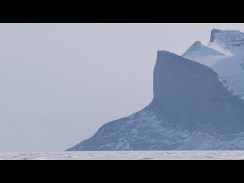 The walls "The Fin" and "The Great Cross Pillar" at dawn - Sam Ford Fiord 2010 expedition