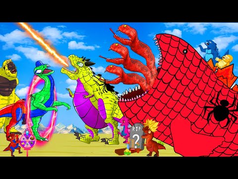 Spider VELOCIRAPTORS, GODZILLA, SPINOSAURUS BLOOP: R.I.P Jurassic (cartoon animation) Fallen Kingdom