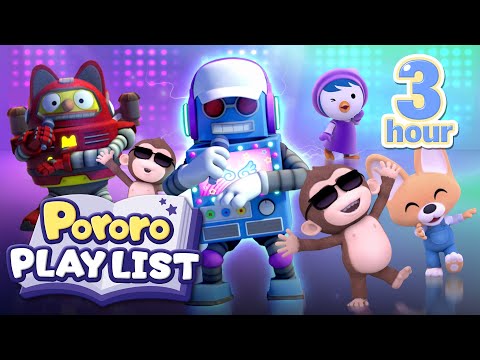 ★3-Hour★ Beep Beep Robot Dance with Pororo | Music Compilation for Kids | Pororo Kids Playlist