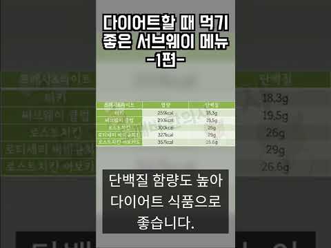 다이어트 서브웨이 메뉴 추천! - 1탄